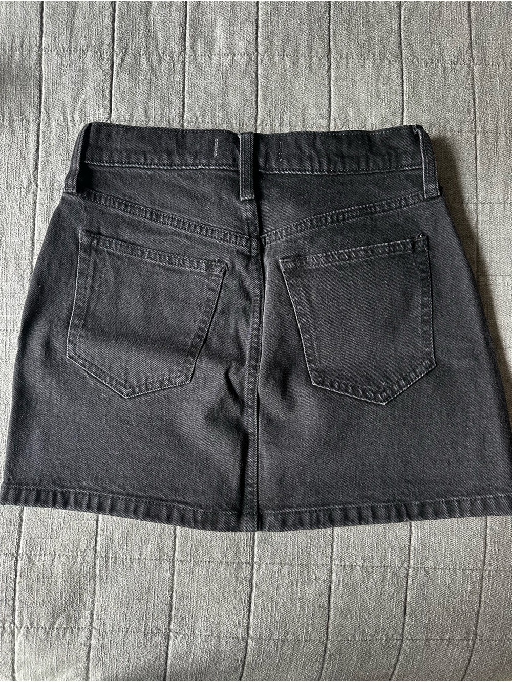 Abercrombie & Fitch Black Denim Mini Skirt with Silver Studs - Picture 2 of 3